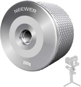 NEEWER 200g Contrappeso per Gimbal, un prodotto che migliora il bilanciamento della fotocamera durante le riprese video.