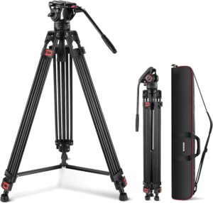 Neewer Treppiede Video Pro con Testa Fluida, ideale per riprese professionali con DSLR e Gimbal DJI RS.