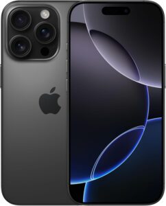 Apple iPhone 16 Pro 512 GB in titanio nero con fotocamera avanzata e display 4K Dolby Vision