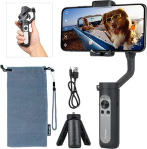 Hohem Smartphone Gimbal con stabilizzatore 3 assi per cellulare, perfetto per video stabili e professionali, con batteria lunga durata.