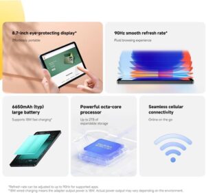 Xiaomi Redmi Pad SE 8.7 128GB 6GB RAM EU Nero WIFI in primo piano