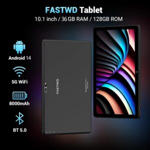 FASTWD 2024 Tablet 10 Pollici Android 14 con tastiera, penna, mouse e display ad alta risoluzione