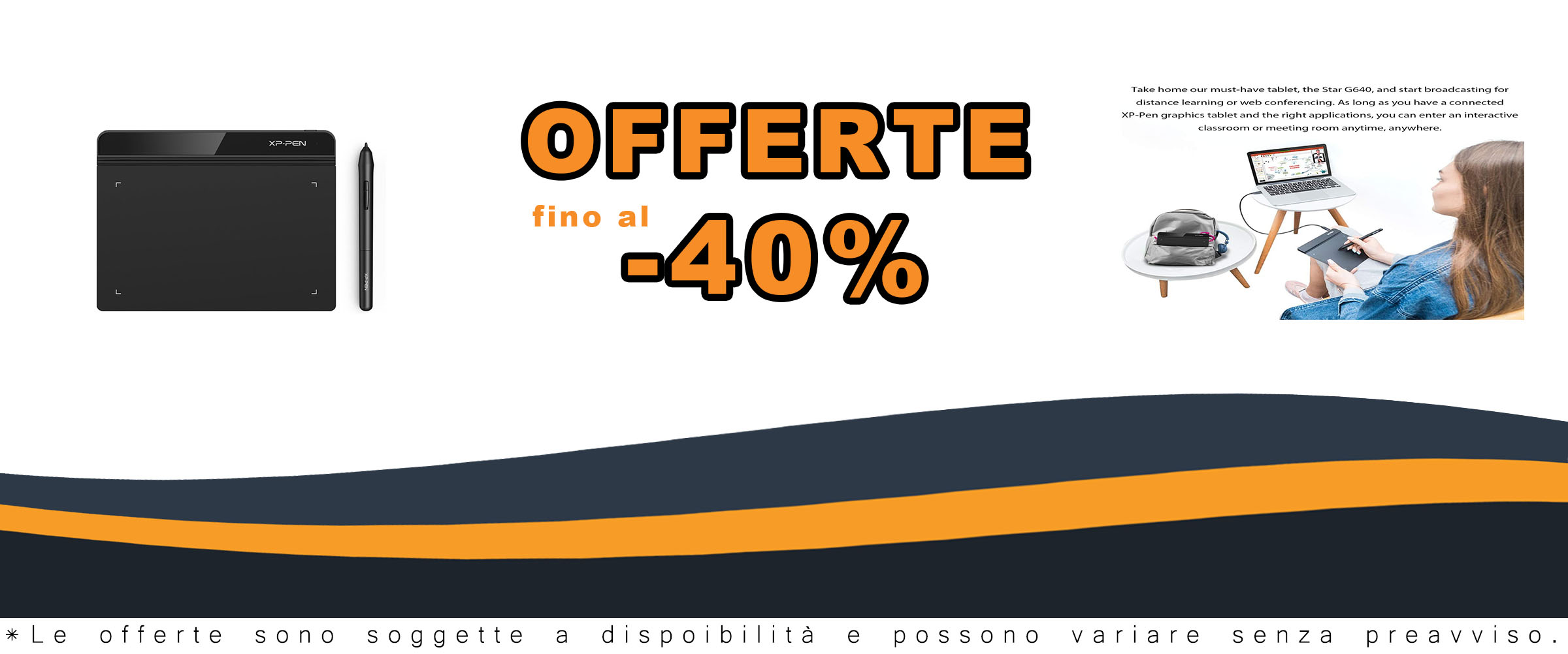 XP-PEN G640 Tavoletta Grafica 6x4 Pollici Ultrasottile con Stilo Passivo  