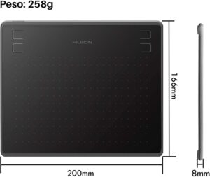 HUION HS64 Tavoletta Grafica con Penna Senza Batteria e 8192 Livelli di Pressione  