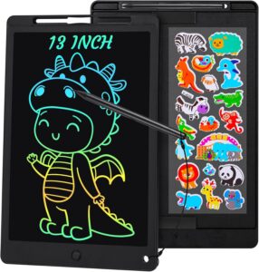 Damcyer Tavoletta Grafica LCD Scrittura, 13 Pollici, ideale per bambini con pulsante elimina e interruttore di blocco