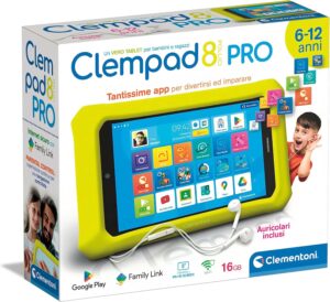 Clementoni Clempad 8 Pollici PRO, tablet educativo per bambini, con schermo HD, memoria 16GB, RAM 2GB, fotocamere e sistema Android 11.