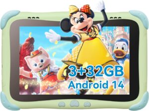 BWJBSW Kids Tablet Bambini 8 Pollici, Android 14, WiFi, Guscio protettivo e Controllo Parentale