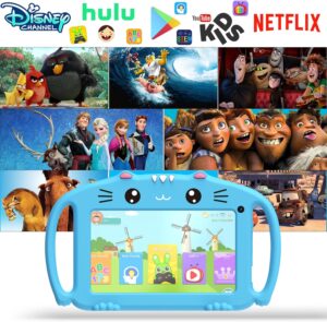 Tablet ascrecem 7 pollici per bambini con WiFi, Bluetooth e controllo parentale in colore blu  