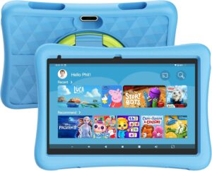 Immagine del KYASTER Tablet per Bambini con display HD da 10 pollici, custodia antiurto e funzioni avanzate.