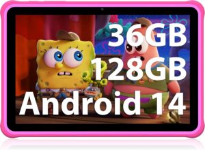 FASTWD Tablet Android 14 per bambini da 10 pollici con 36 GB di RAM e controllo genitori