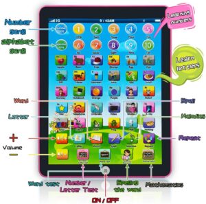 GAGINAN Bambini Learning Pad per bambini 3-8 anni, tablet educativo interattivo  