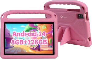 CWOWDEFU Tablet per Bambini da 10 Pollici con Custodia Protettiva e Android 14, perfetto per i più piccoli