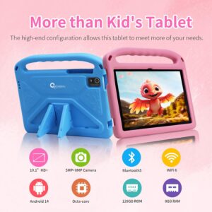 CWOWDEFU Tablet per Bambini da 10 Pollici con Custodia Protettiva e Android 14, perfetto per i più piccoli