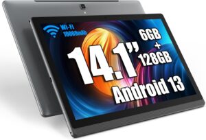 Tablet azamp MES-B1 con display IPS Full HD da 14,1 pollici e batteria da 10000 mAh, ideale per produttività e intrattenimento