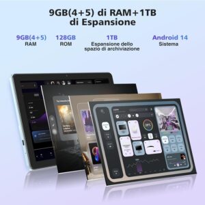 DOOGEE T10W Tablet 10 Pollici con 9GB RAM, 128GB ROM, tastiera Bluetooth, custodia e altri accessori inclusi