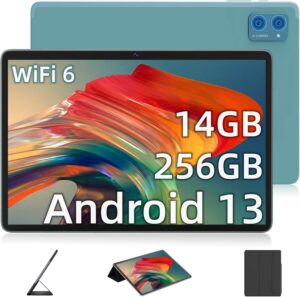 Tablet 10 Pollici Android 13 con display FHD, 14GB RAM, e 256GB di memoria, in offerta con WiFi 6 e 5G.