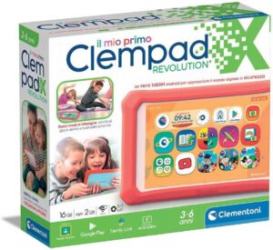 Clementoni 16753 Il Mio Primo Clempad Revolution X, tablet educativo per bambini con display HD e app educative.