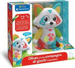 Clementoni Baby Oliver, gioco educativo interattivo con occhi LED per bambini 1-4 anni, stimola manualità e linguaggio.