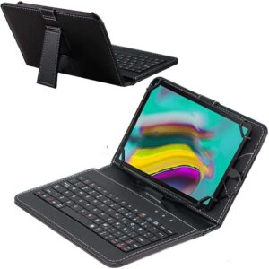 Navitech Custodia per tastiera compatibile con tablet DOOGEE U10, vista laterale, colore nero