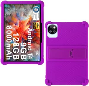 Custodia in silicone AKNICI per tablet DOOGEE con supporto integrato e design viola  