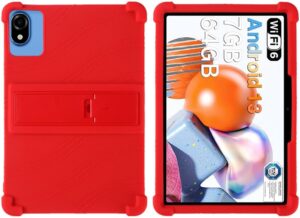 Custodia protettiva in silicone antiurto, rosso, progettata per il DOOGEE U9 10" Android. Resistente e impermeabile, offre una protezione completa contro graffi e urti.