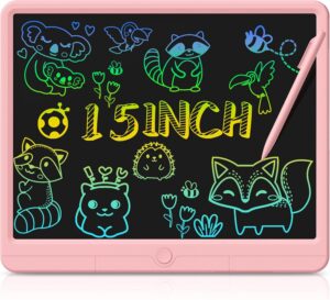 GIGART Tabella Da Scrittura LCD per Bambini con schermo colorato da 15 pollici, cancellazione bloccabile, regalo ideale per bambini dai 3 ai 12 anni