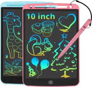 Tavoletta grafica LCD JOEAIS rosa e blu per bambini con stilo e lanyard  