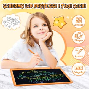 Tavoletta Grafica LCD da 15 pollici colorata, ideale per bambini, con design leggero e pulsante di blocco.