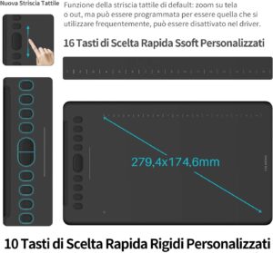 Immagine della HUION Inspiroy H1161 Tavoletta Grafica, ideale per disegno digitale e lavoro a distanza