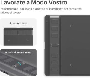 HUION Inspiroy 2 S Tavoletta Grafica, compatta e versatile, ideale per disegnatori e professionisti