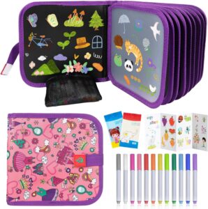 Portatile da Disegno per Bambini con 18 Pagine Cancellabili e 12 Penne Colorate