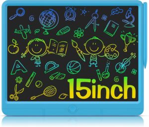 Wicue LCD Tavoletta per scrivere, ideale per bambini di 3-6 anni, con schermo da 15 pollici per disegno e giochi educativi.