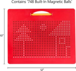 Playmags Tavola da Disegno Magna Disegna Tablet da Viaggio, con 748 sfere magnetiche e penna stilo, ideale per bambini dai 3 anni.