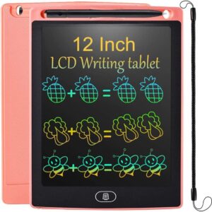 JOEAIS LCD Scrivere Tablet 12 Pollice in rosa, perfetto per disegno e scrittura dei bambini  