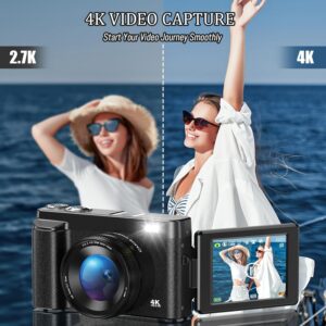 Fotocamera 4K UHD con schermo flip e lente UV