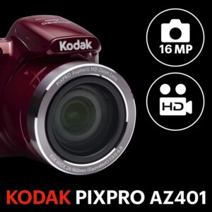 KODAK AZ401 rosso con zoom ottico 40x in azione