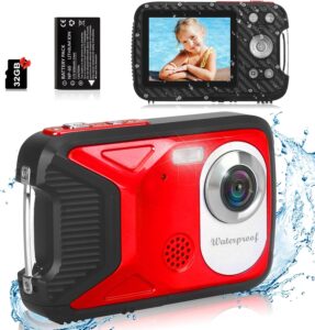 Bambino che utilizza la Fotocamera Vmotal impermeabile per scattare foto sott'acqua