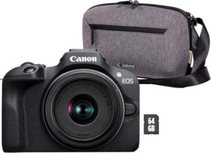 Canon EOS R100 con obiettivo RF-S e accessori