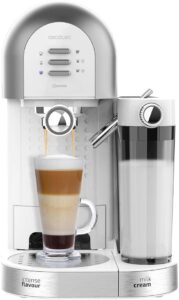 Cecotec Macchina da Caffè Semi-automatica Instant-ccino 20 Chic Serie Bianca, elegante e versatile, ideale per caffè macinato e capsule.