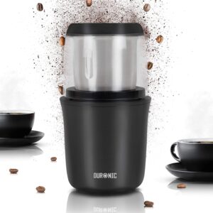 Duronic CG250 Macinacaffè Elettrico 250W, perfetto per macinare caffè, spezie, erbe e zucchero con lame in acciaio inox e contenitore rimovibile.