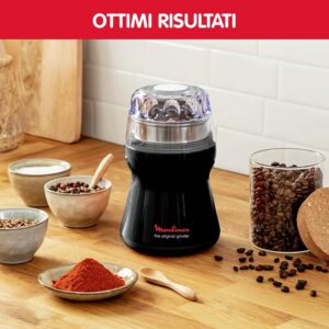 Moulinex AR1108 The Original Grinder, il macinacaffè ideale con sistema di blocco, pala in acciaio e potente motore da 180 W