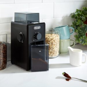 De'Longhi KG79 Macinacaffè Elettrico, con 16 livelli di macinatura, pulsanti soft touch e design elegante, ideale per preparare fino a 12 tazze di caffè.