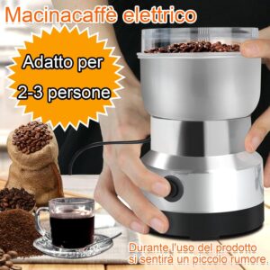 Macinacaffè Elettrico 200W, perfetto per macinare caffè, spezie, noci e semi, con una capacità di 300ml e macinazione rapida.