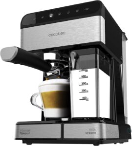 Caffettiera Cecotec Power Instant-ccino Touch Serie Nera con controllo tattile e serbatoio di latte