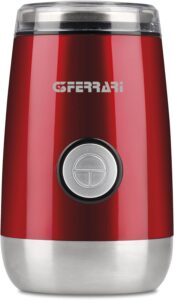 G3 Ferrari G20076 CafExpress Macinacaffè rosso con lame in inox, sistema di blocco e funzione pulse.