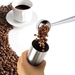 GWCLEO Macinacaffè Manuale in acciaio inox con smerigliatrice ceramica burr, compatto e ideale per caffè espresso e americano.