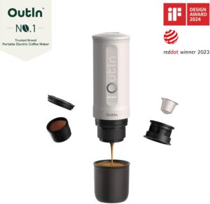 Outin Nano Macchina da Caffè Espresso Portatile in Auto e Campeggio