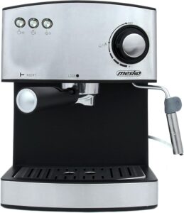 Mesko MS 4403 Macchina Caffè Espresso Manuale con Serbatoio da 1,6L e Vaporetto per Schiuma Latte