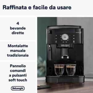 De'Longhi Perfetto Magnifica S ECAM11.112.B, macchina da caffè automatica per espresso e cappuccino con montalatte e chicchi macinati freschi